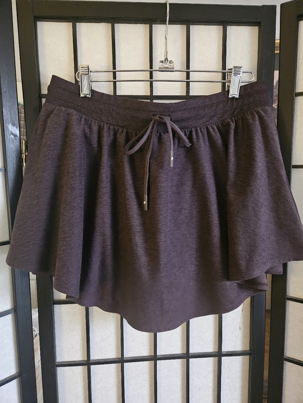 NWT Fabletics Large Purple Cloud Jersey Flounce Skirt With Attached Shorts